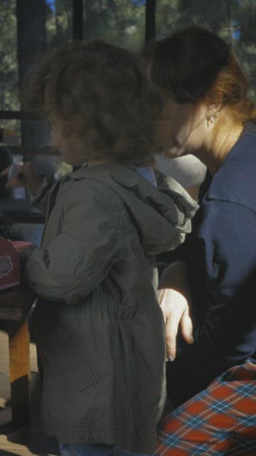 Mother and daughter on christmas morning.