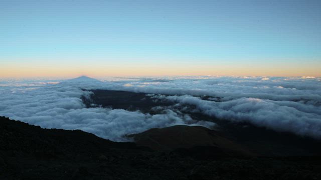 Clouds covering the mountains.